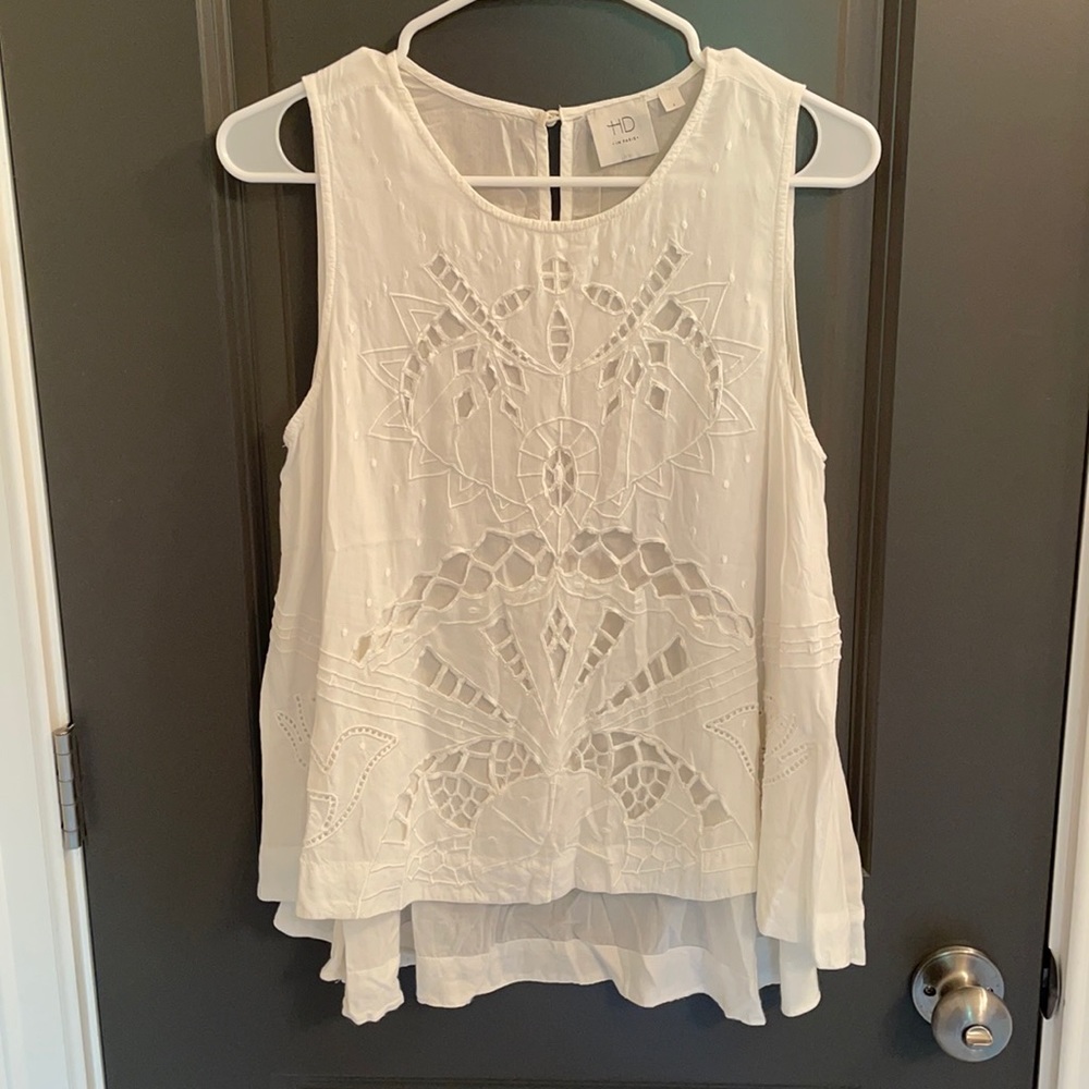 Anthropologie HD in Paris White Swing Tank Top